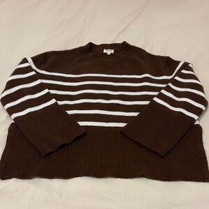BiBi Brown and White Striped Women's Sweater